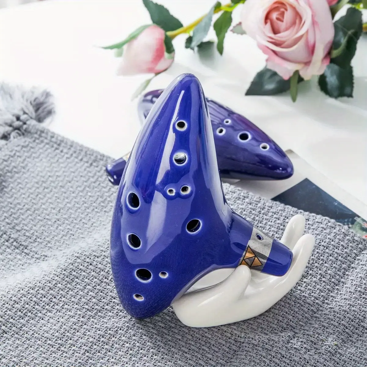 Professional Ceramic Flute, Flute for Beginner, 32 Scenes Use, Alto C Ocarina with 12 Holes, Includes Songbook, Bag, Finger Chart, Musical Instrument