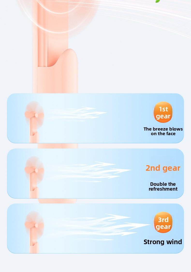 Handheld portable mini fan, retractable USB rechargeable fan, silent for office desktop use