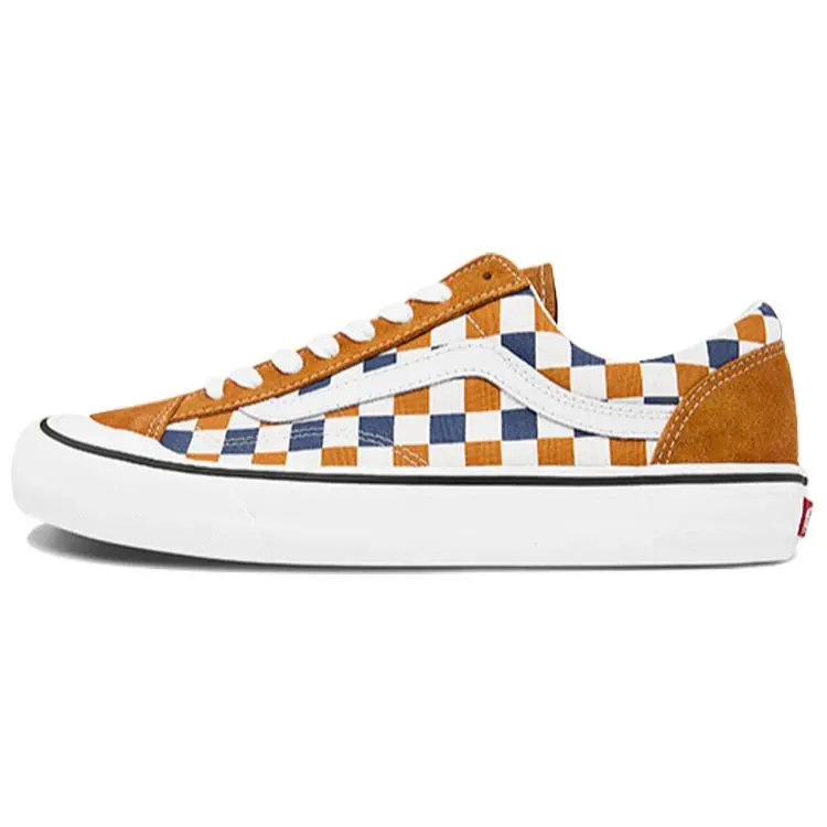 Vans Style 36 Checkerboard Low-Top Skate Shoes for Men and Women in Blue and Yellow Verifiable, with credentials and supporting global authentication