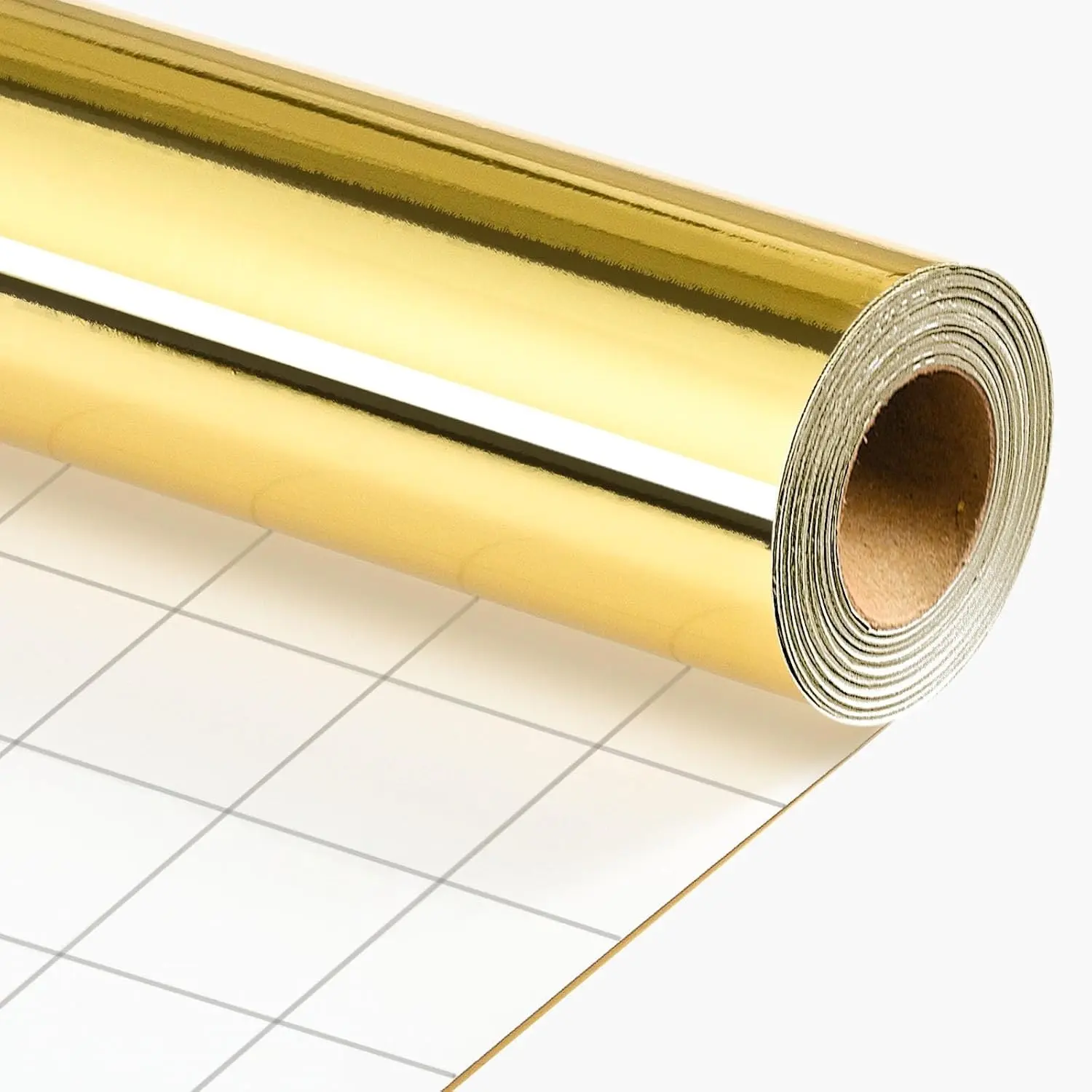 Gold Wrapping Paper Roll - 17 In X 32.8 Ft(46.5 sq.ft.) Metallic Gold Solid Color Gift Wrap with Grid Cutting Lines for Christmas, Wedding, Birthday, Valentines Day, Mothers Day, Baby Shower