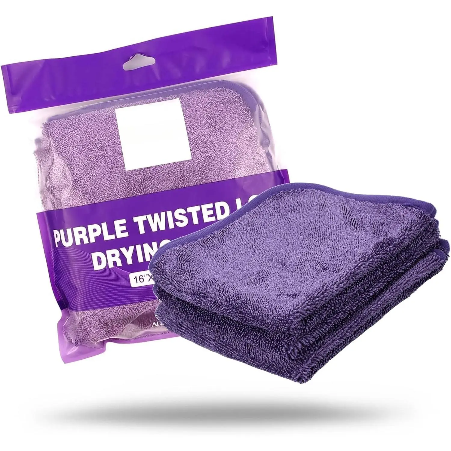 3-  600GSM Microfiber Drying Towels – Single Twisted Loop, Ultra-Absorbent Plush Towels for  Wash & Drying – Streak-Free Detailing Cloths (16" x 16")