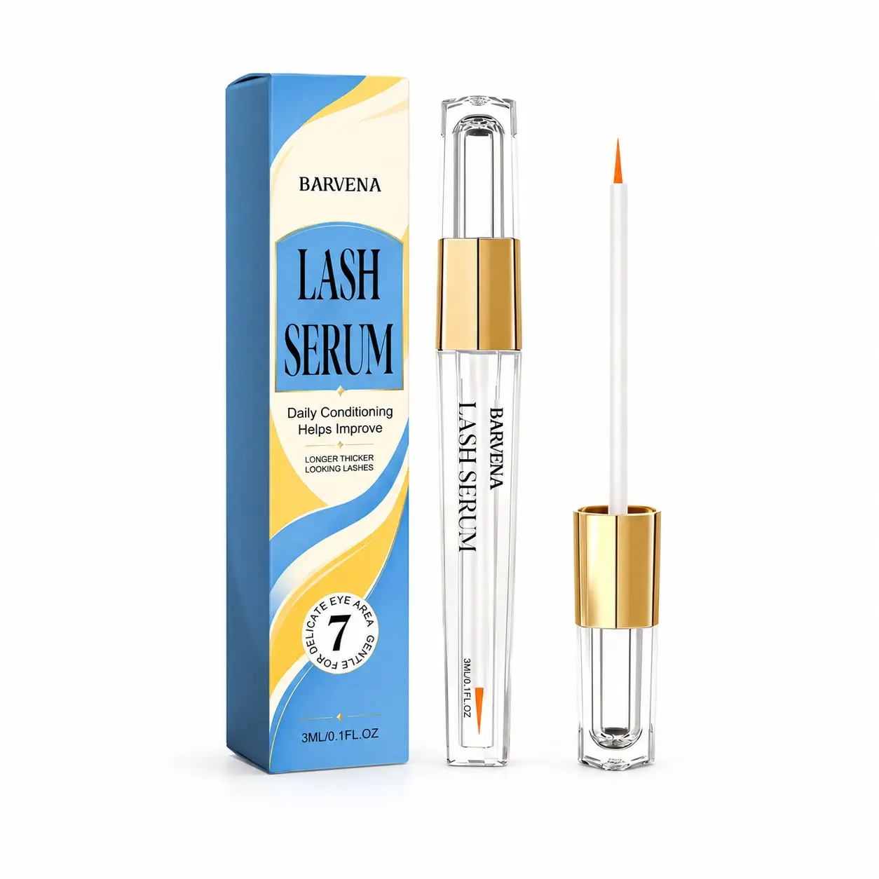 Eyelash Serum 3ML, Gentle Lash Growth Formula, Softening & Thickening, Ideal for Morning Evening Makeup Prep, Long-Lasting Results