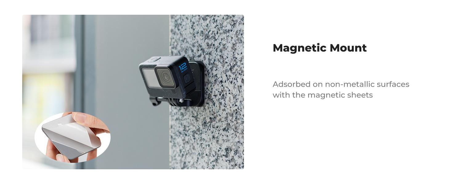 K&F CONCEPT Magnetic Action Camera Chest Mount for GoPro Hero 13/12/11/10/9 Black, DJI Osmo Action 5 Pro/4/3/2 and More Action Camera, POV Neck Mount with Adjustable Neck Strap Lanyards