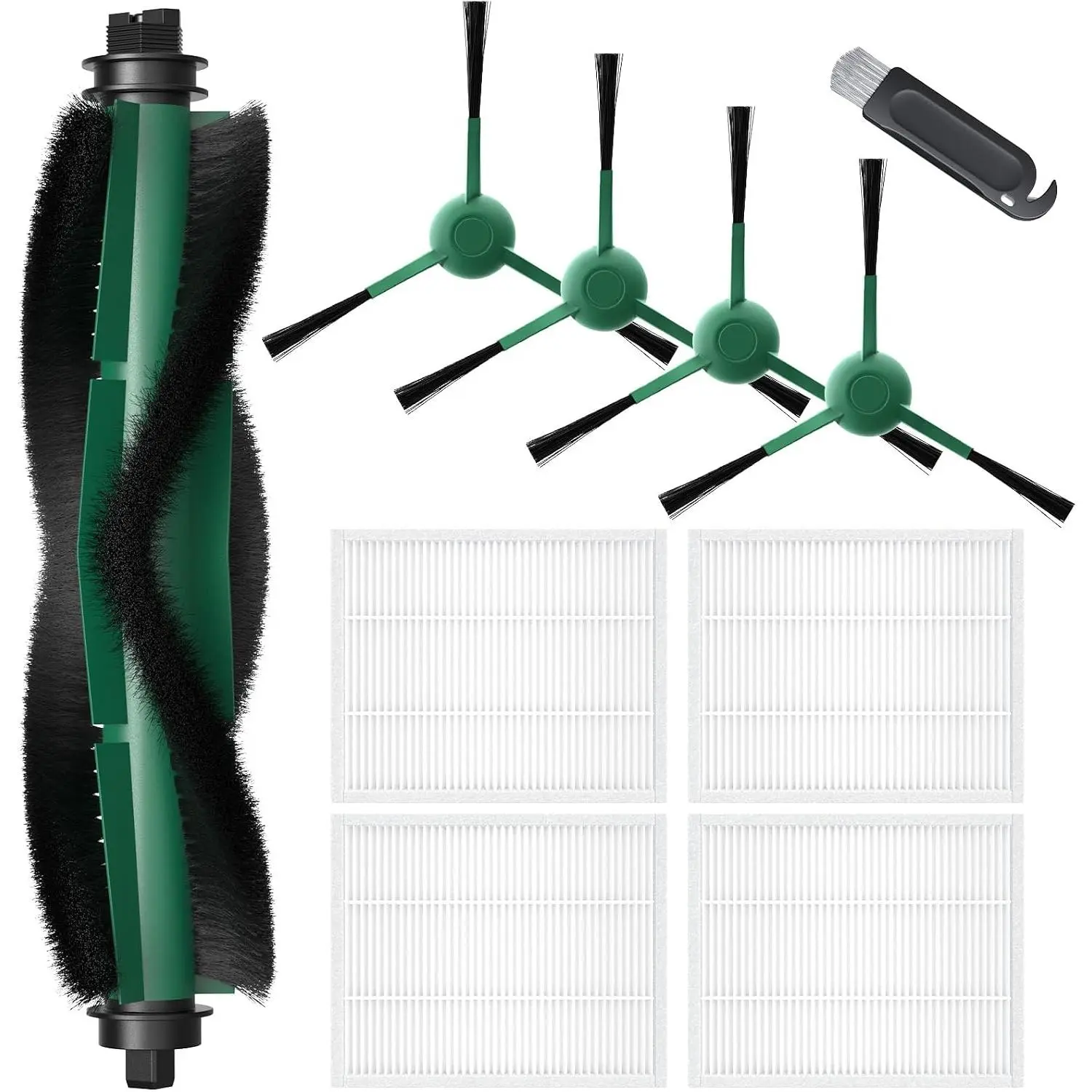 105   Accessories Compatible with   104/105/ 105X Vac & Combo, Y0140, Q0120, Y0110, Q011, Q0520 Robot Vacuum, 1 Roller Brush, 4 Filters, 4 Side Brush, 1 Cleaning Tool
