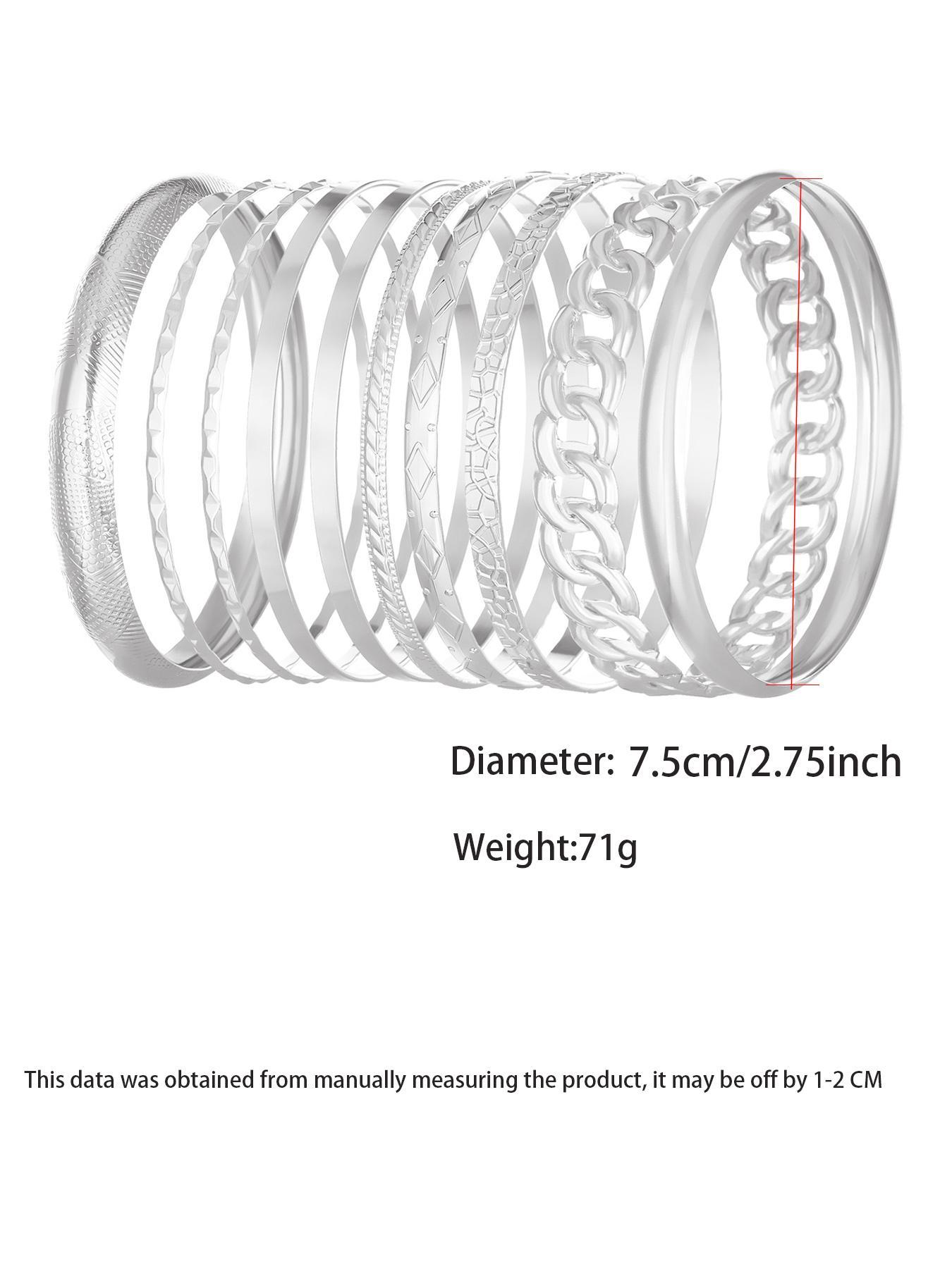Women's Boho Style Hollow out Design Bangle Bracelets, 10pcs/set Vintage Trendy Matching Bracelets, Chic All-match Jewelry As Birthday Gift for Girlfriend