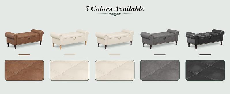 Apicizon 60”Ottoman with Storage, End of Bed Storage Bench with Tufted Button, Upholstered Sitting Bench for Front Door Entrance,Bedroom,Living Room Apicizon 60”Ottoman with Storage, End of Bed Storage Bench with Tufted Button, Upholstered Sitting Bench for Front Door Entrance,Bedroom,Living Room