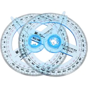 2Pcs 360-degree Circle Protractor Drafting Measuring Tool Math Geometry Set for Classroom