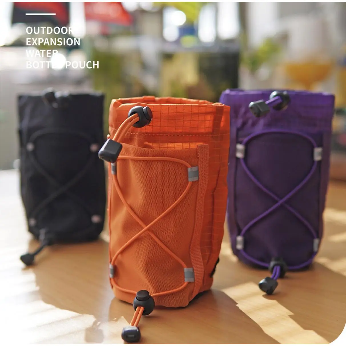 Outdoor Sports Hiking Backpack Attachment Pouch - Expandable Nylon Outer Crossbody/Shoulder Strap Bag for Phone, Water Bottle, Camping & Trekking Gear, Expandable Bag, Outdoorsports