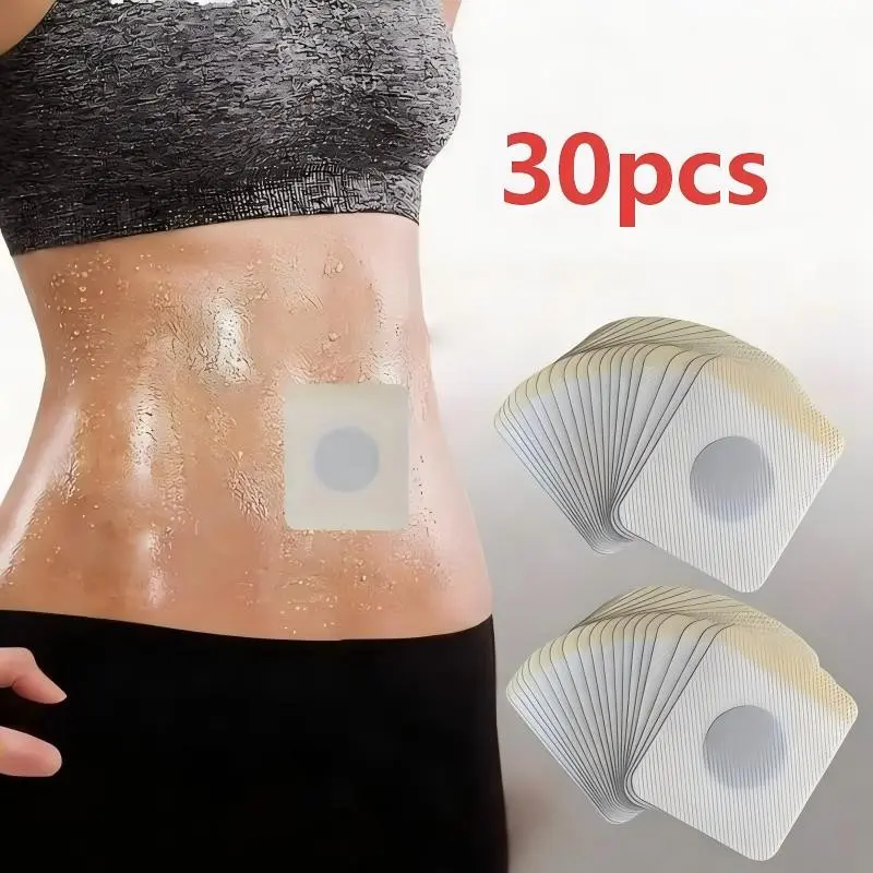 Disposable Navel Patches 30pcs, Breathable Non-Woven Fabric, Unisex Style, Suitable for Daily Use, Comfortable and Practical, Heating Pad Stickers, Hot Compress, Warm Compress