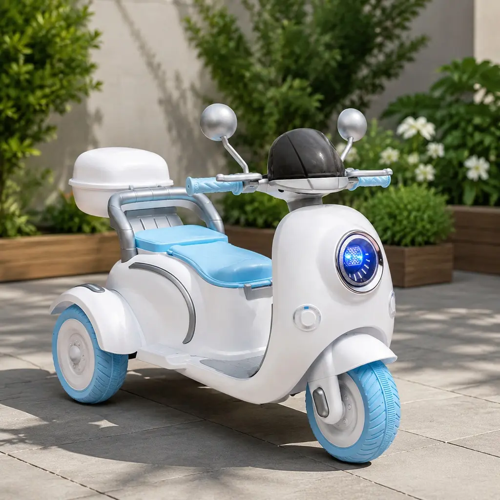 ARCH Furniture Unisex Kids 2-Seater Electric Ride-On Motorcycle - Dual Motor, Smooth Start Tech, Bluetooth, USB, Adult-Friendly Rear Seat, LED Headlight, 21.34 lbs, Anti-Slip Tires, Spacious Storage, Meets ASTM/CPC/FCC Standards, Outdoor Riding, Ages 3-6,