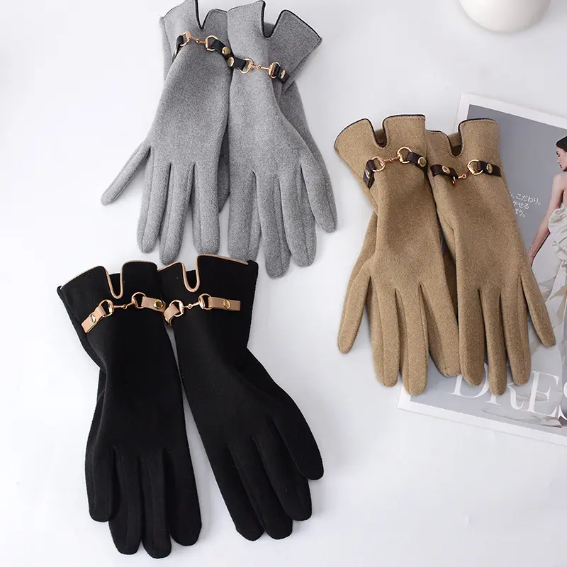 Women's Velvet Winter Touch Screen Gloves - Warm, Thermal, Luxurious Soft, Windproof, Elegant Outdoor Wear for Driving, Skiing, Cycling in Cold Weather