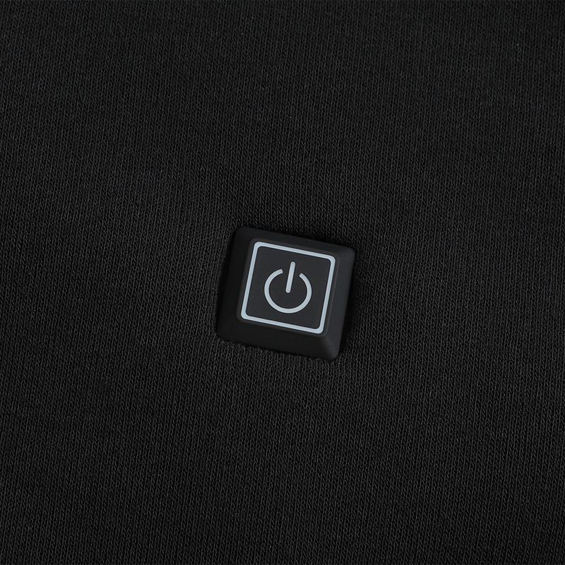 Men's Black USB Heated Hoodie - USB powered, adjustable heating and hood, perfect for winter riding, camping and cold morning commutes