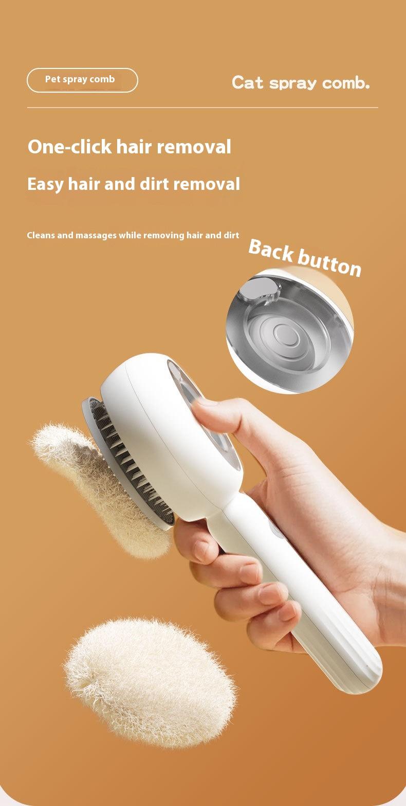 Dog and Cat Steam Brush - Professional Pet Grooming Tool with Fine Mist, Reduces Shedding & Static, One-Touch Self-Cleaning Deshedding Comb for Home Use