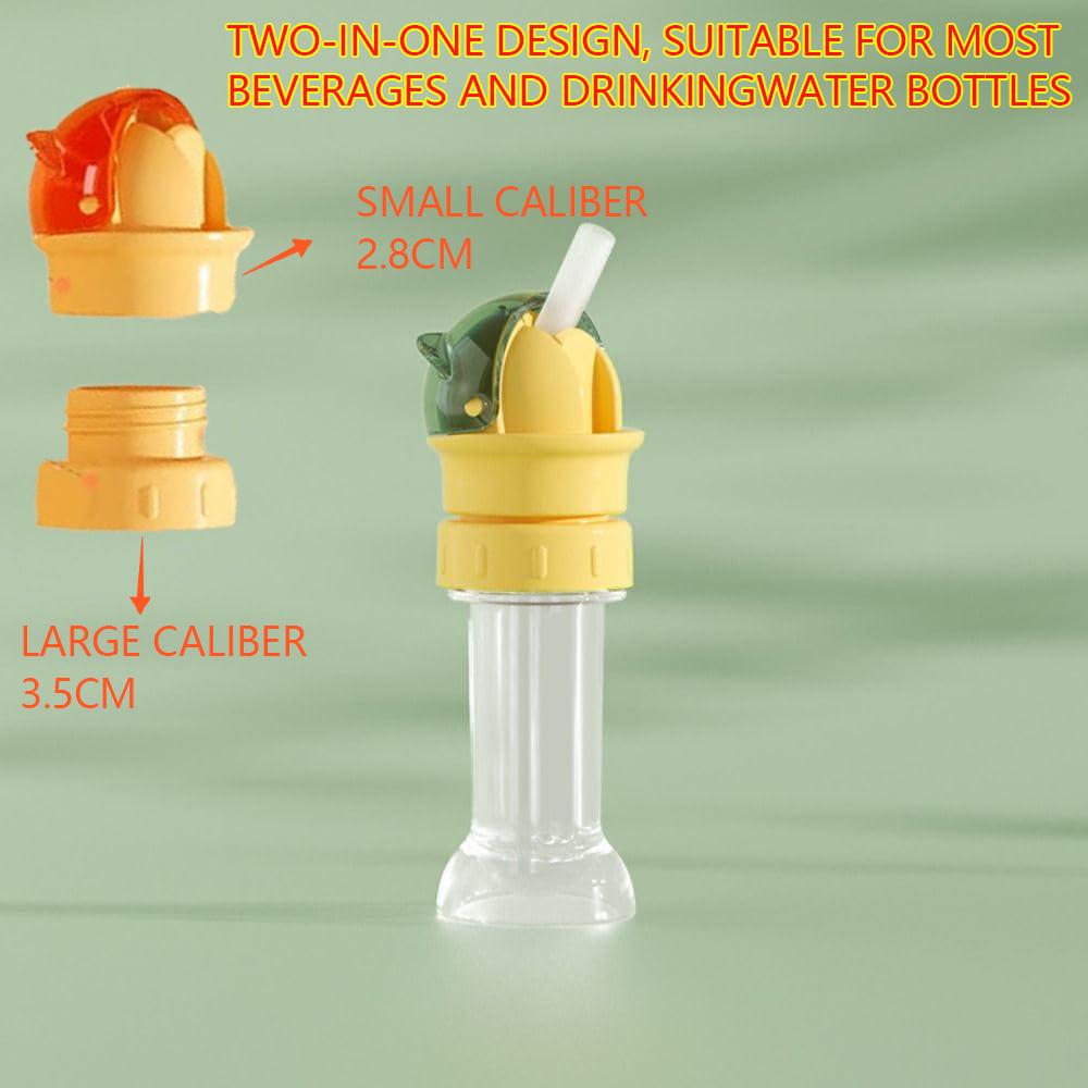 Water Bottle Spout Conversion Cap with Straw| Universal Fit for Juice & Water Bottles| Spill-Proof Flip Top Cover