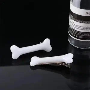 1PCS White Bone Hair Clip Cute Cartoon Bobby Pin Girl Fashion Dog Bones Decoration Small Hairpins Barrettes Y2K Accessories