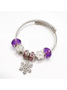 Handmade DIY Bracelet Popular Colorful Snowflake Pendant Detachable Wrist Jewelry Women's Birthday Gift