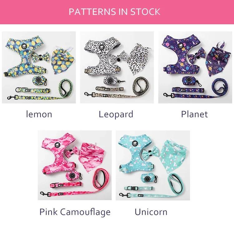 Dog Harness Suit Include Vest Harness Collar Leash Handkerchief Scarf Poop Bag Accessories for Pet Cat Dogs Supplies Set  Dog Accessories
