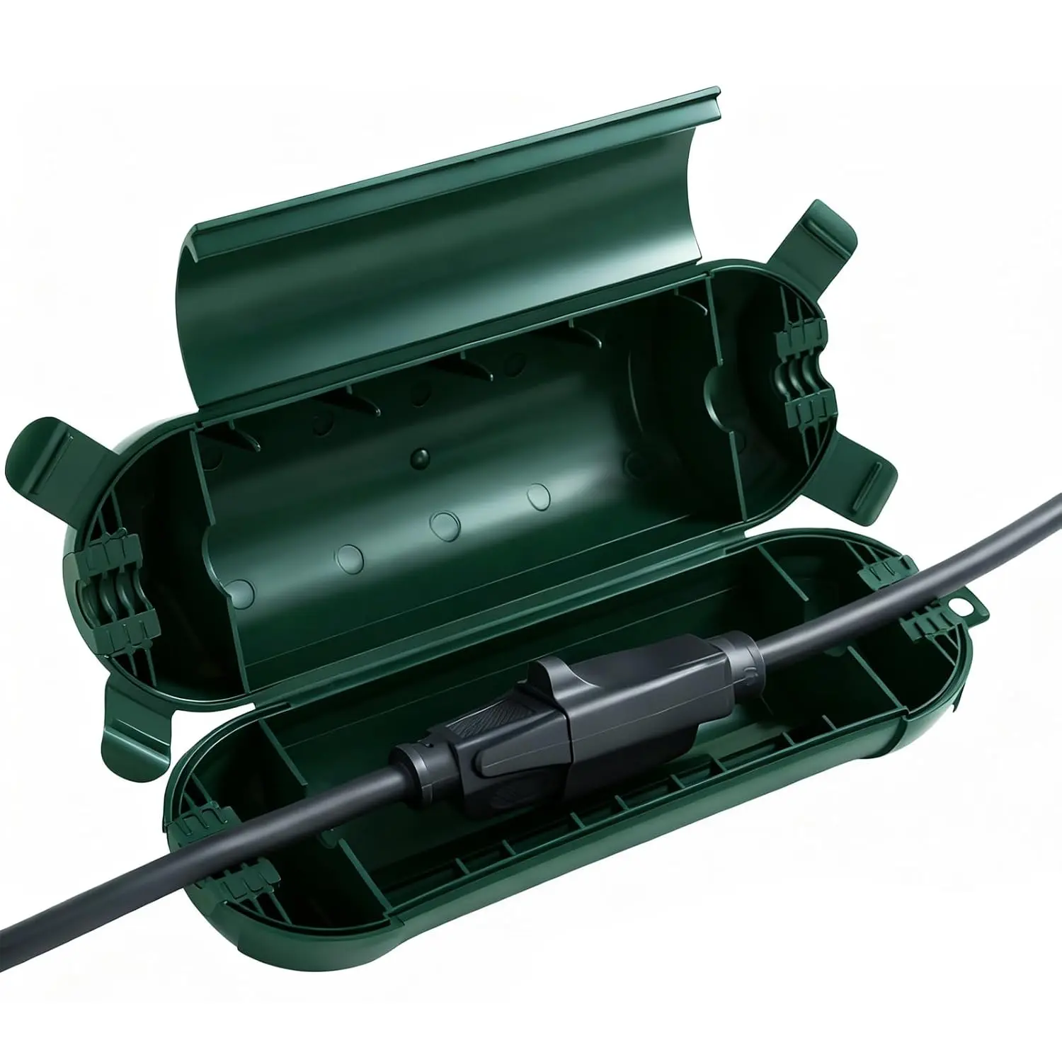Green Outdoor Extension Cord Cover IP44  Protector Box | Protects Outdoor Plugs & Outlets from Rain, Snow, And Dust, Ideal for Christmas Lights, Garden Tools, and Holiday Decorations