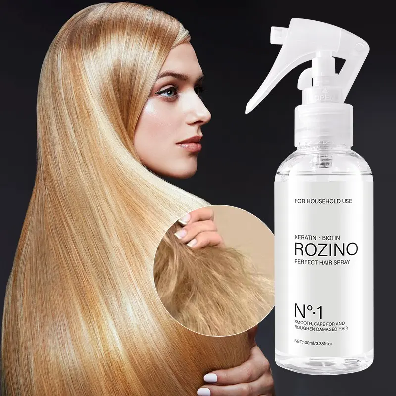 100ML Keratin Biotin Hair Spray, Smooths Rough Hair, Repairs Damaged Hair, Frizz Control, Ideal for Frizzy and Chemically Treated Hair, Post-Shampoo Use, Haircare Repair