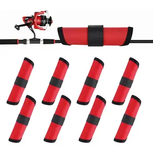 Fishing Hook Covers 5.9 Inch Fishing Lure Covers Lure Shield Tackle Wraps for Most Fishing Rods Roll Up Fishing Lure Wraps to Keep Fishermen Safe for Fishing Rod (Red)