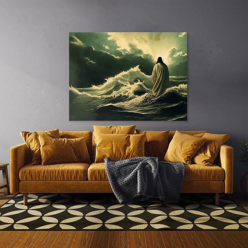 1 Count Sense Canvas Jesus 1 Canvas Art - Home Decor Wall Art Print Poster Painting Large 16x12inch Frameless