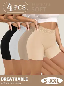 4-Pack Women's Casual High-Waisted Panties, Seamless Anti-Showthrough, Smooth No-Trace, Butt-Lifted, Daily Wear Underwear