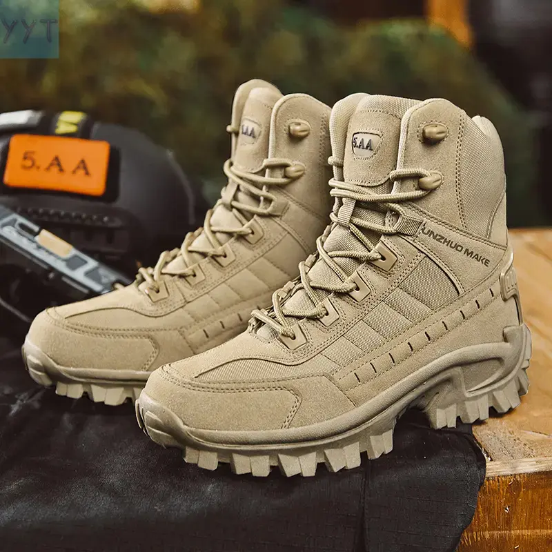 YYT1 Men's Tactical Boots Lightweight Comfortable All-DayWork Boots with Side Zipper Motorcycle CombatHiking Safety Qutdoor Shoes Fathersdaygift AsymmetricalStructure Highly Adjustable Laces