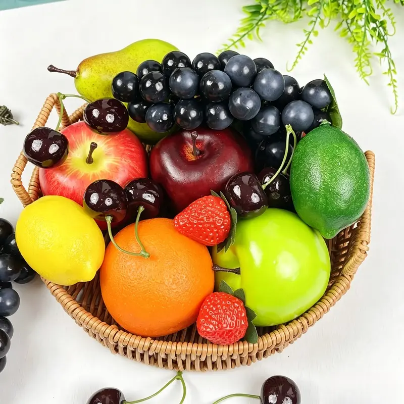 20 Pcs Artificial Fruits Set - Realistic Foam Fake Fruit Assortment, Faux Fruit Decor for Home Kitchen Bowl, Party Table Centerpiece, Photography Prop