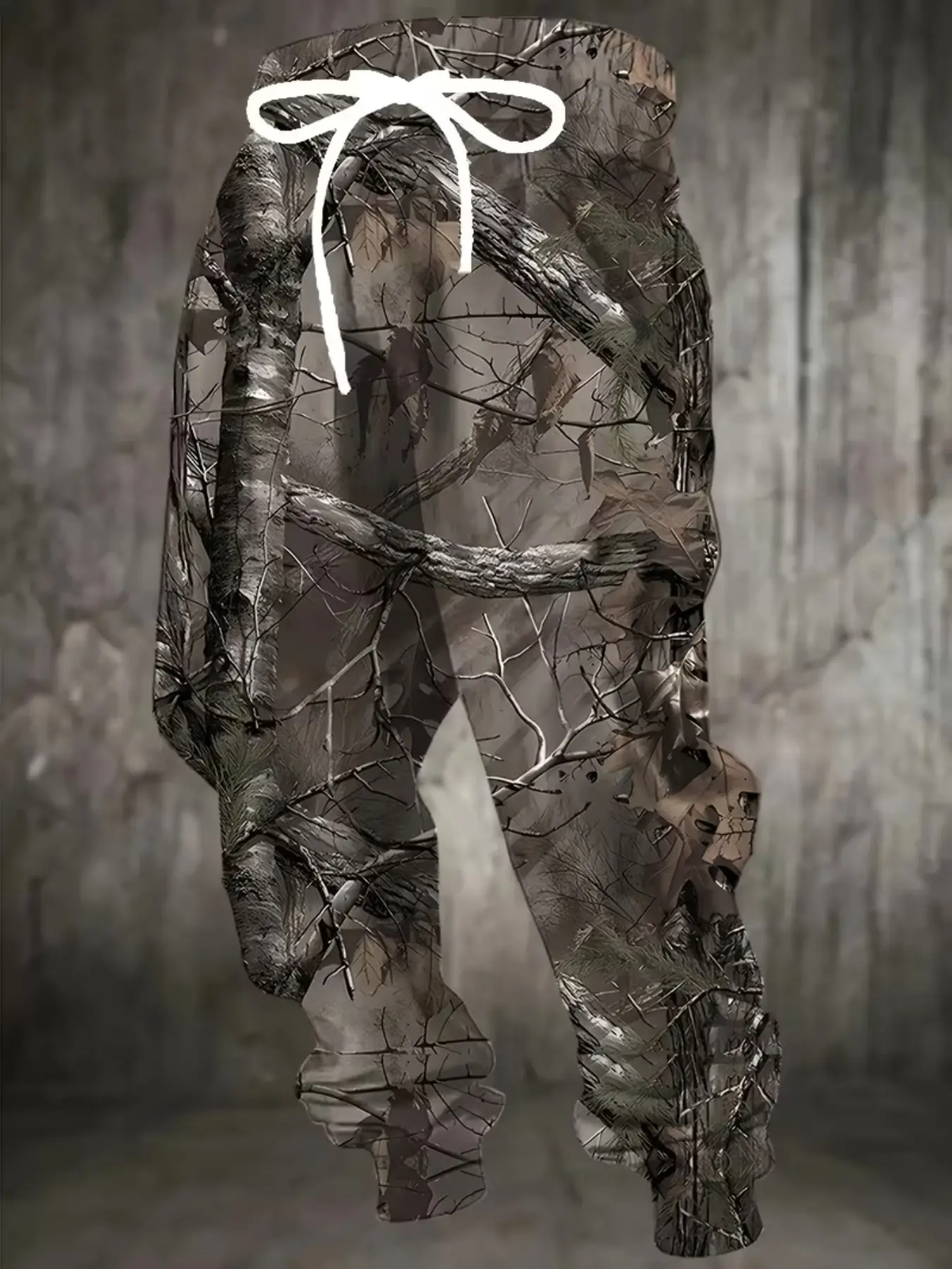 Men's Fashionable 3D Camouflage Hunting Pattern Printed Sports Pants, Casual Athletic Trousers, Casual Long Pants for Fall, Slim-Fitting All over Print