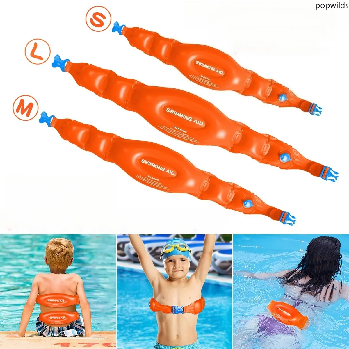 Unisex Fast Inflatable Swimming Float Belt, High-Buoyancy Back Float Strap, Portable Swimming Training Auxiliary Life Buoy Accessory