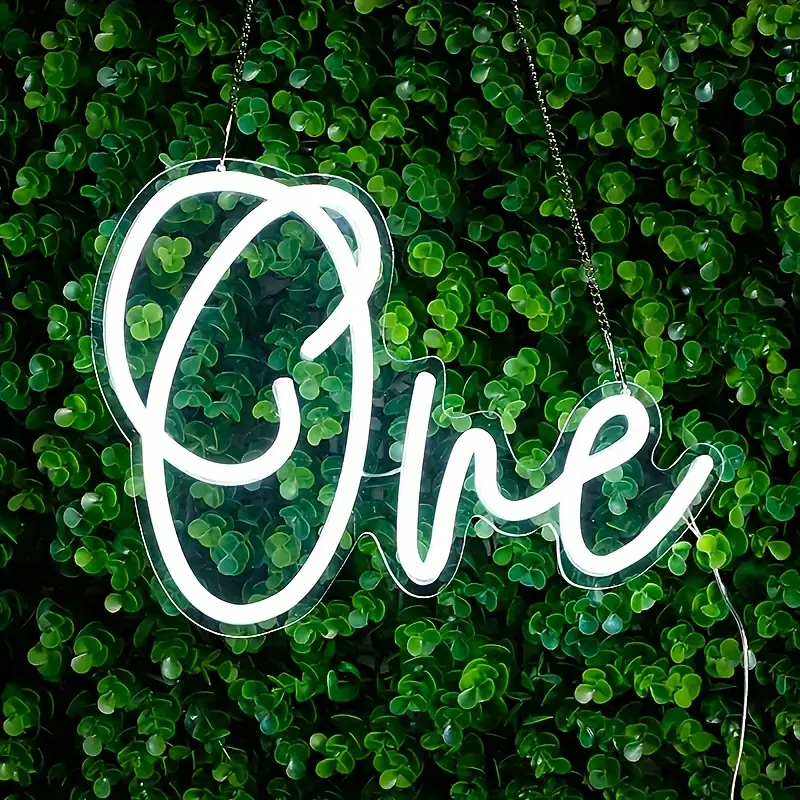 1PC 1st Birthday Table Number Neon Sign USB Powered LED Night Light for Wall Decor Birthday Party Wedding Gaming Table Number Decor Perfect for Anniversary Banquet Home Party Wedding Table Decoration