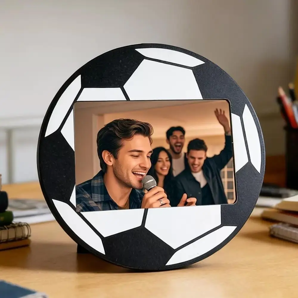 1pcs Sport Theme Wooden Frame, Football Volleyball Baseball Basketball Frame, Desktop Decor, Home Display, Party Gift, Coach Team Gift, Photo Frames, Picture Frames