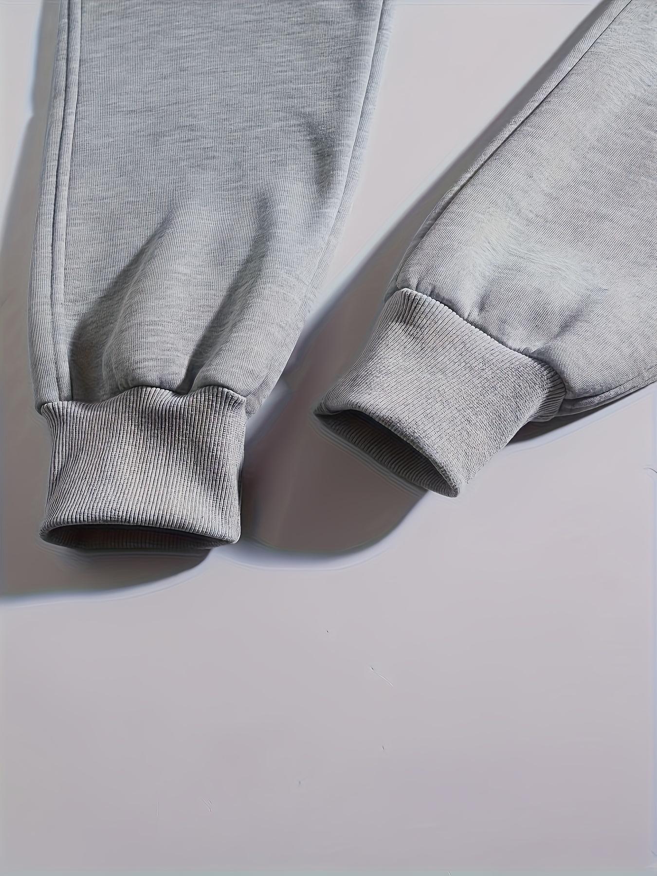 Men's Elastic Waist Sports Pants - Lightweight and Warm with Pockets, Loose Casual Autumn and Winter Outdoor Running Long Pants, Machine Washable Solid Color Comfortable Sports Pants