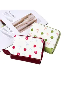 Tomato Zipper Handbag, Fresh Fruit Sweet Design, Colorblock Style, Fashion Coin Purse, High-End Leather, Perfect Gift for Young Girls