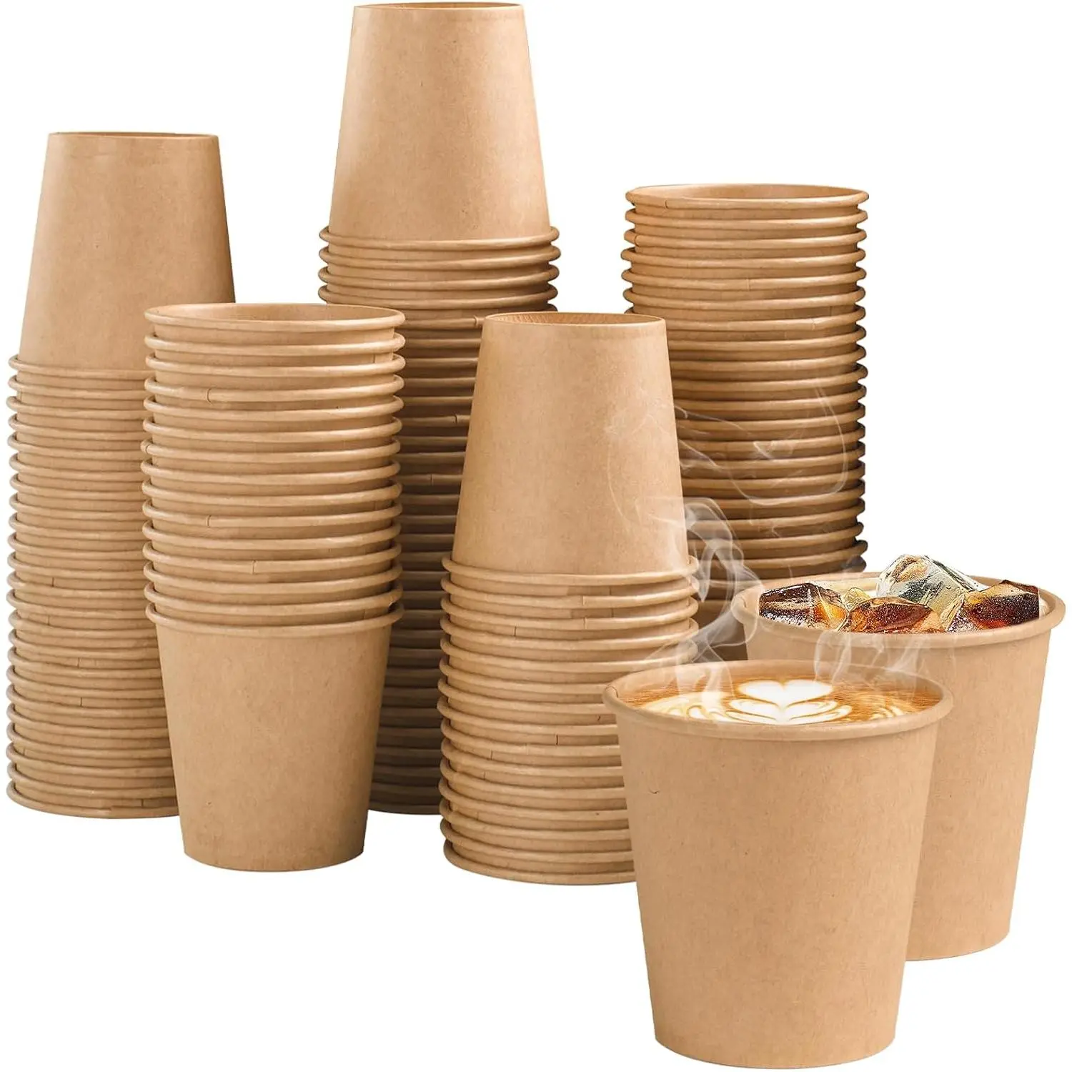 100 Count 3 oz  Paper Cups, Disposable Small Coffee Cups | Sample Cups for Bathroom, Mouthwash, Party, Picnic