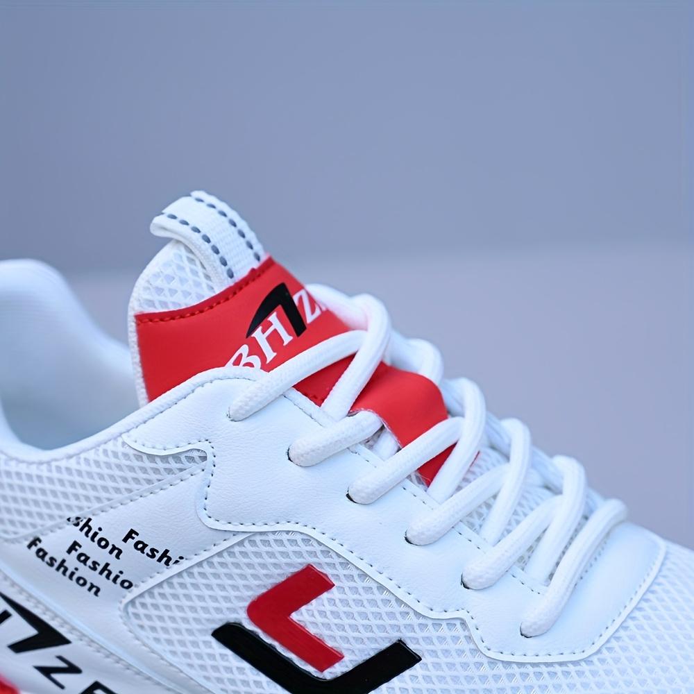 UYCEKK Men's Summer Breathable Mesh Shoes, White Casual Lightweight Comfortable Sports Training Running Shoes, Trendy