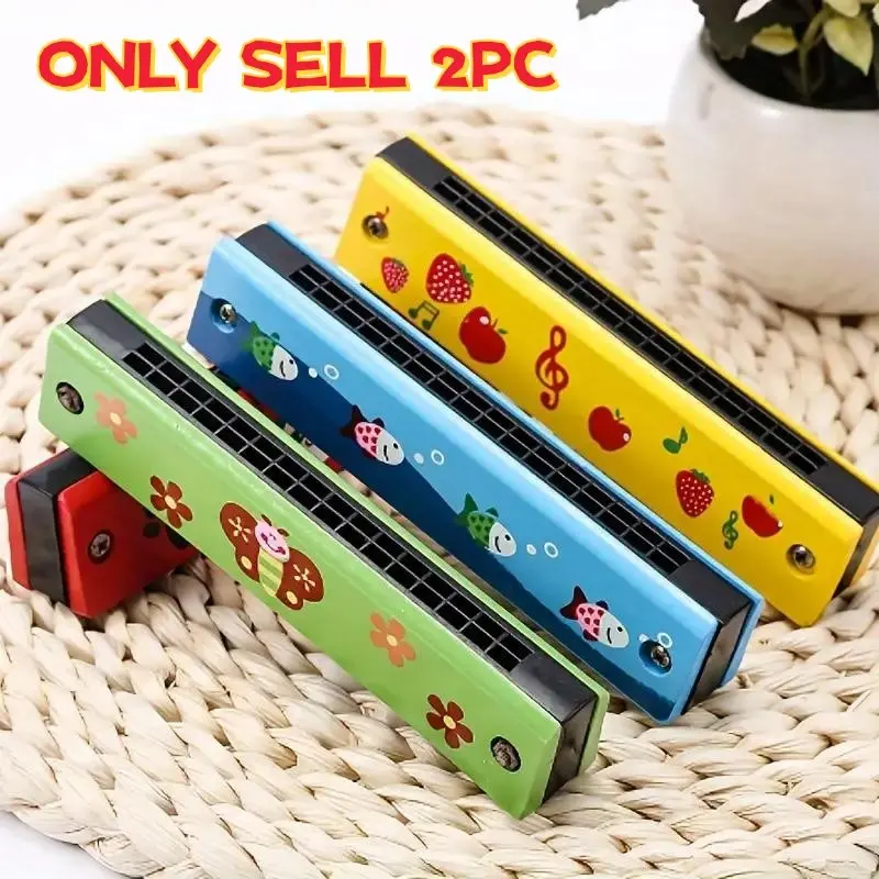 2-Piece Harmonica Set, Play16 Key Harp, Baby & Kids Toy Instrument, Gift for Toddlers, Children, Adults Beginners, Musical Toys