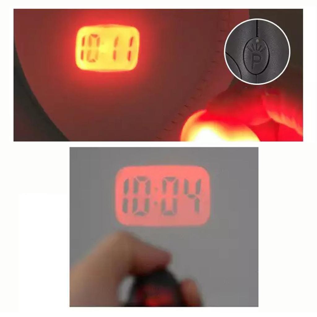 Ceiling Projection Clock Keyring Multifunctional LED Projection Clocks Keychain Electronic Night Lights Clock Key Chains