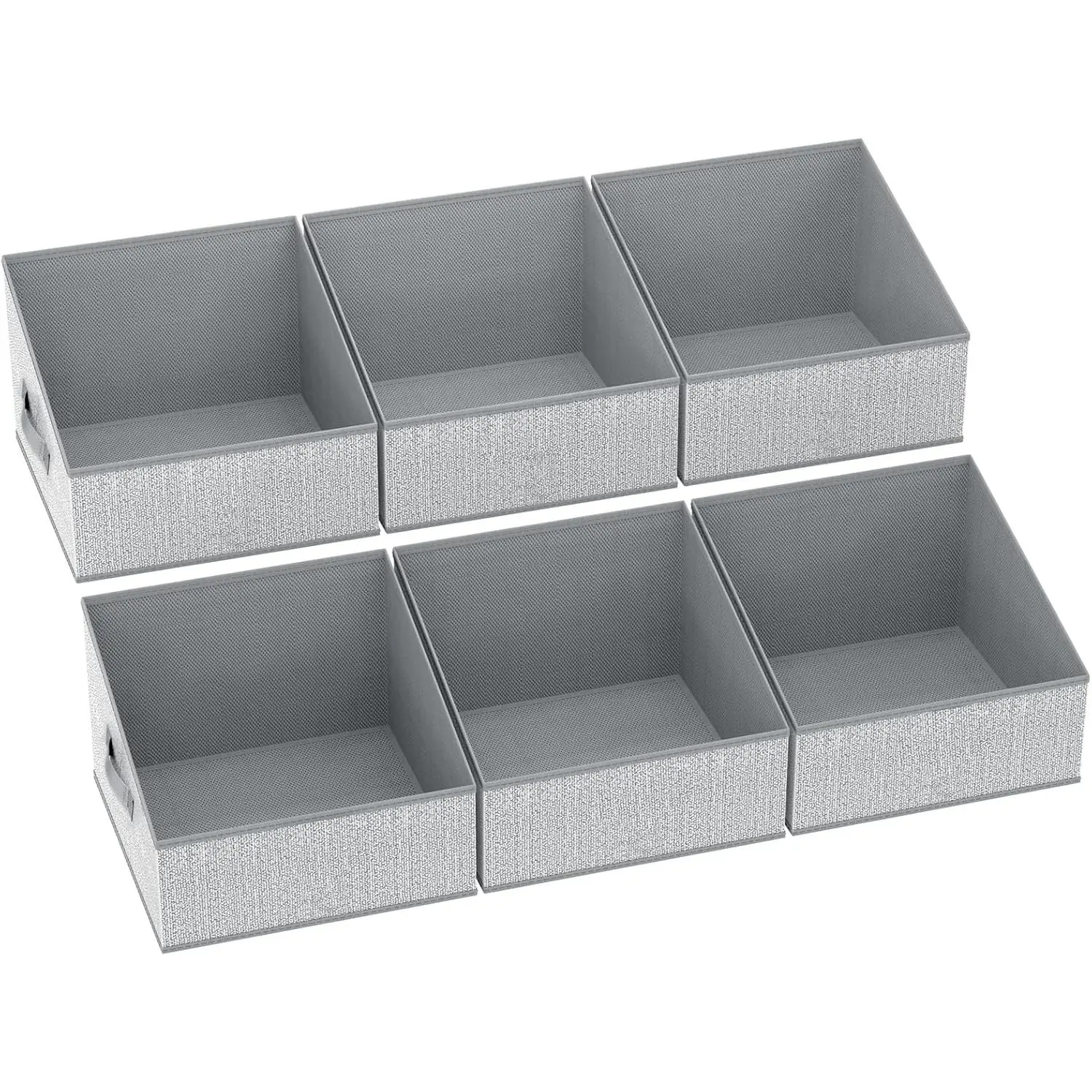 Closet Storage Bins - Fabric Storage Baskets for Shelves, Collapsible Closet Organizers and Storage with Handles, Trapezoid Shelf Organization Storage Cubes for Purse, Toys, Books, Towel, Socks