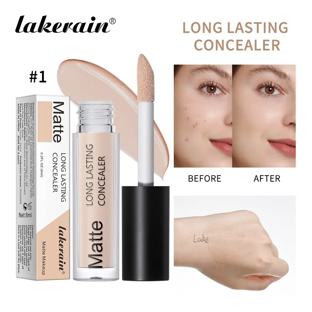 Matte Long-Lasting Concealer Liquid, Covers Blemishes, Dark Circles, Brightens Skin, Lightweight, Flawless Finish, Skin Brightening Concealer, Face Makeup Concealer, Makeup Cosmetic Concealer