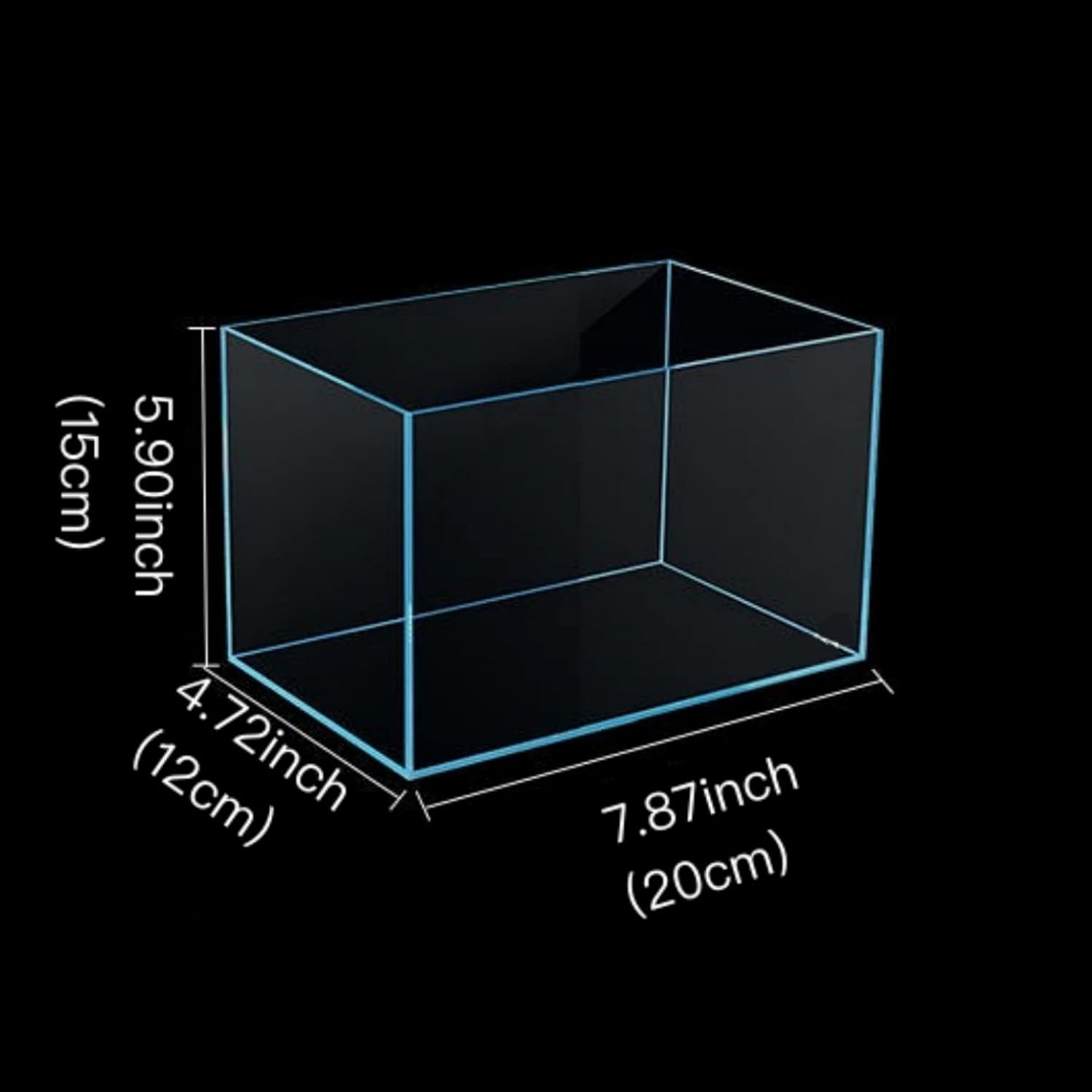 Small Nano Rimless Clear Glass Fish Tank 11 Gallon 7.8x5.5x5.9 Inch Betta Tank for Small Fish