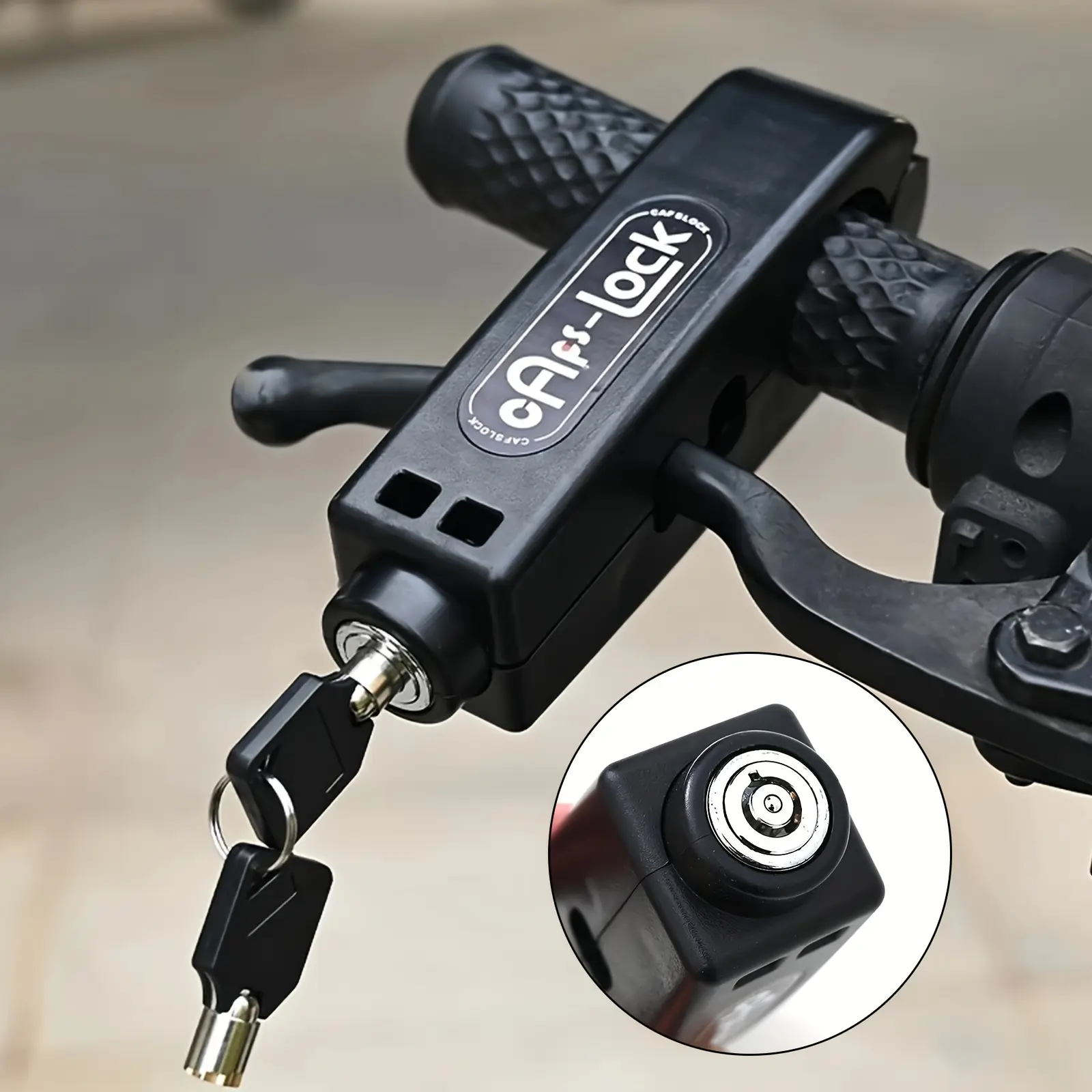 1pc Heavy-Duty Lockable Brake Lever Lock for Motorcycles & E-Scooters, Anti-Theft ABS Construction, Copper Oil Security System, Ergonomic Hand Control, Compact Lightweight Quick-Locking Design - Enhanced Protection