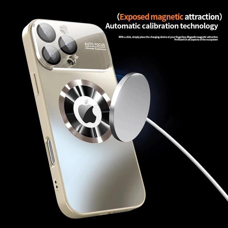 Fin Titanium Metallic Luxury Matte Case For iPhone 17 16 15 14 13 12 11 Pro Max Plus For Magsafe Glass Lens Camera Protection Cover