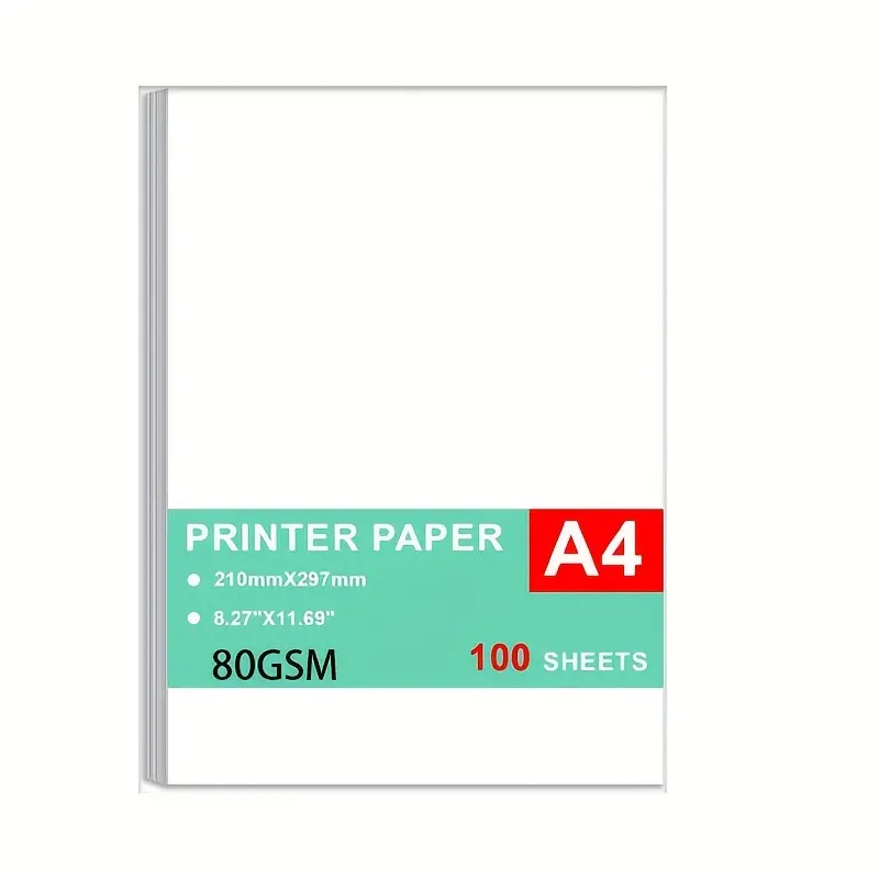 Printer Paper - 100 Sheets, A4 Premium Bright White Paper, Bright White Paper – Great for Copy, Printing, Writing, 8.27" x 11.69" (210 x 297 mm)