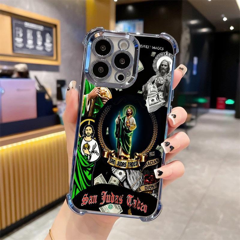 Creative Jesus Pattern Phone case for iPhone 17 Pro Max 16 Plus 15 14 13 12 Full Body Protection Shockproof Soft Silicone Cover 279