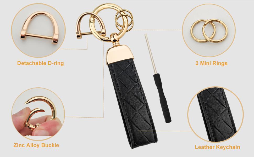 TPU Key Fob Cover with Leather Keychain, Compatible with Honda Accord Civic HR-V CR-V Pilot Sport SI EX EX-L Touring 2022 2023 2024 2025 2026, 4/5 Button, Black