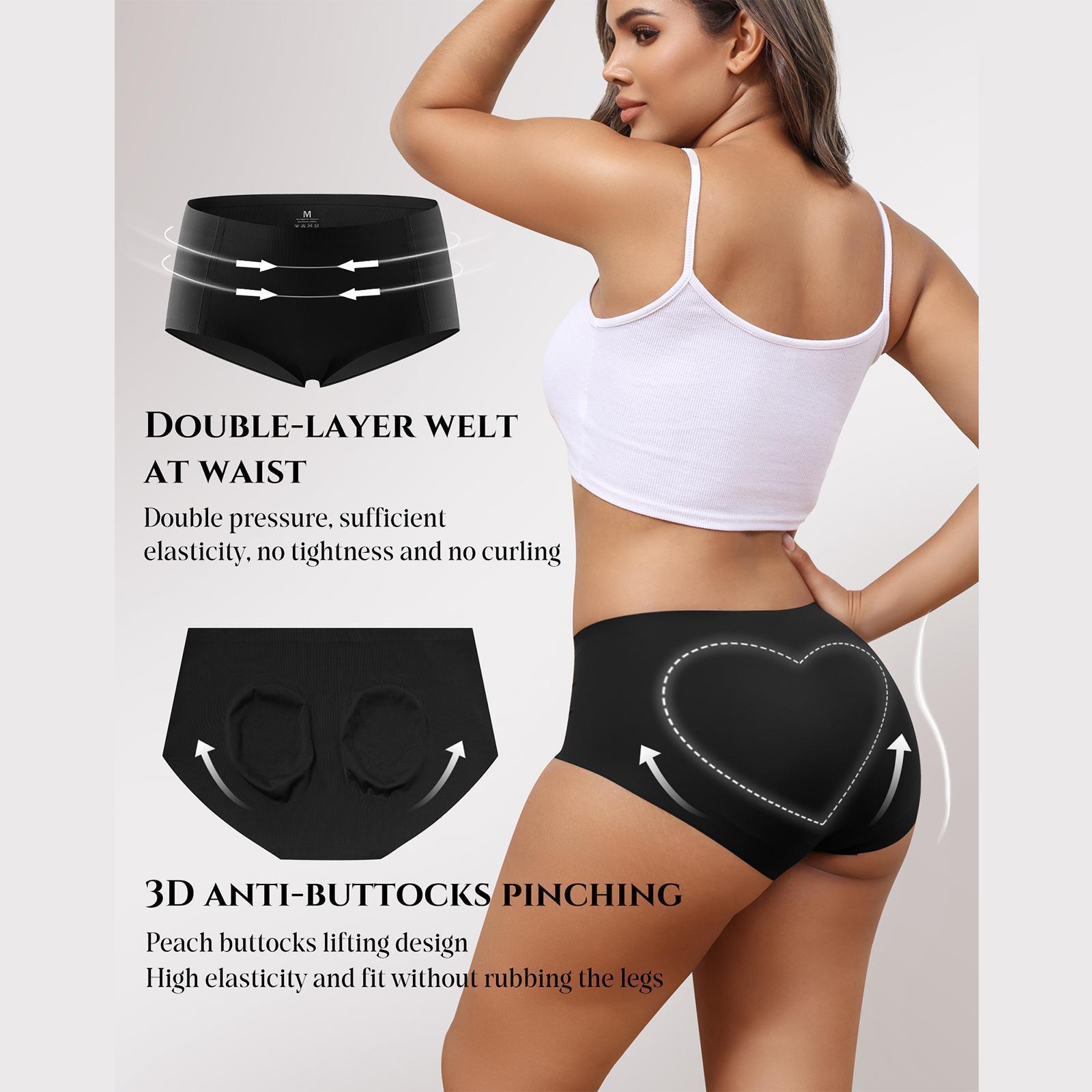 LEVAO 6Pack Women Seamless Mid Waisted Underwear No Show Full Coverage Briefs Breathable Stretch LEVAO 6Pack Women Seamless Mid Waisted Underwear No Show Full Coverage Briefs Breathable Stretch