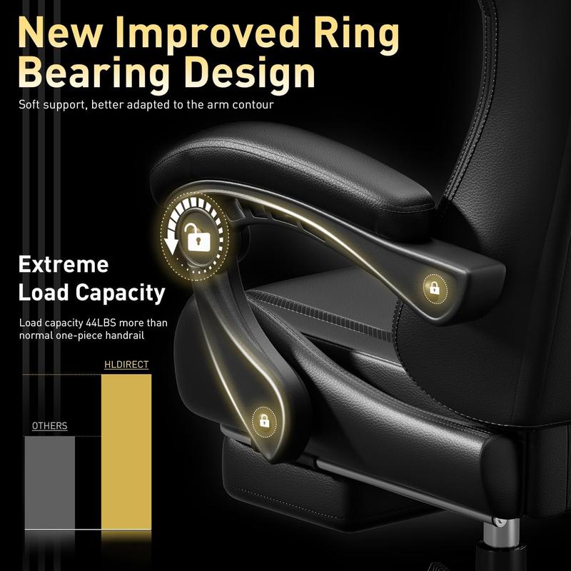 Ecofurnix,Gaming Chair, Ergonomic Video Game Seat with 360° Swivel & Lumbar Massage, Computer Chair PU Leather Cushion for Adults Home/Office Use Gamer Chair Cover Mid Back