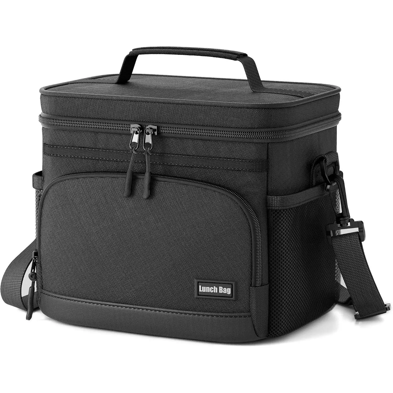 Soft Insulated Lunch Bag, 9L Unisex Cooler Tote with Top Handle, Leakproof with Zip Closure for Work, Picnic, Snacks & Fruit