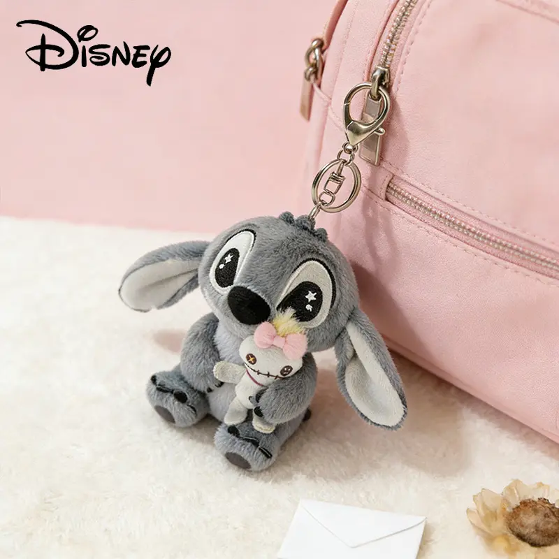Disney Lilo & Stitch Plush Keychain, Cute Stitch & Scrump Bag Charm Pendant, Soft Character Key Ring for Backpack Purse Keys, Collectible Accessory, Birthday Christmas Gift